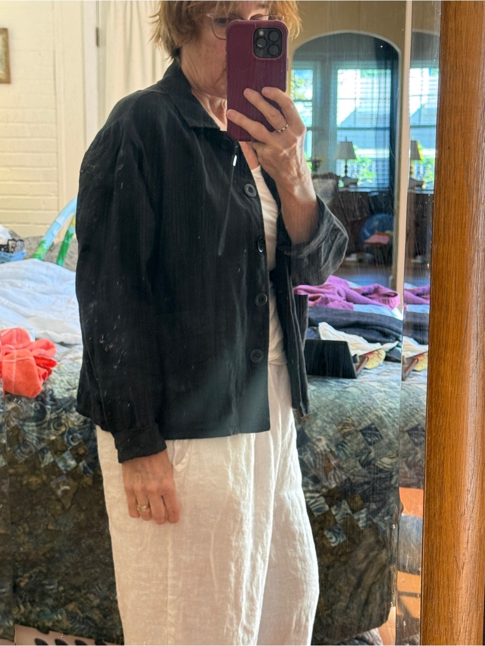 Flax Black Button-Up Women's Blazer Jacket